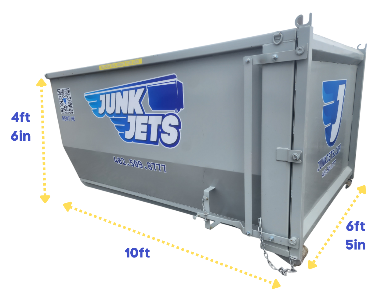 11 cubic yard roll-off dumpster dimensions